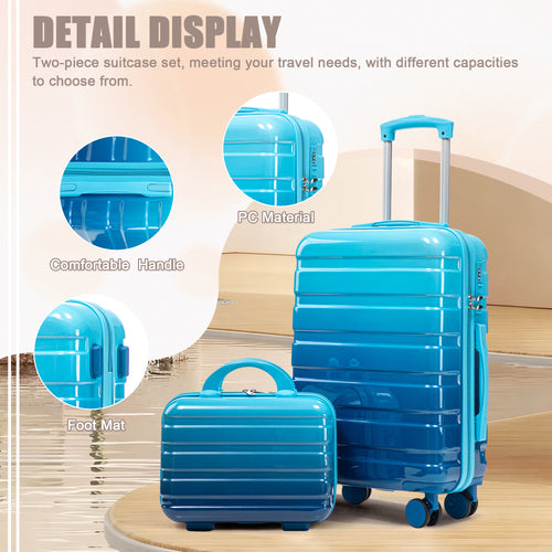 BEACH 2-Piece Luggage Set - Blue