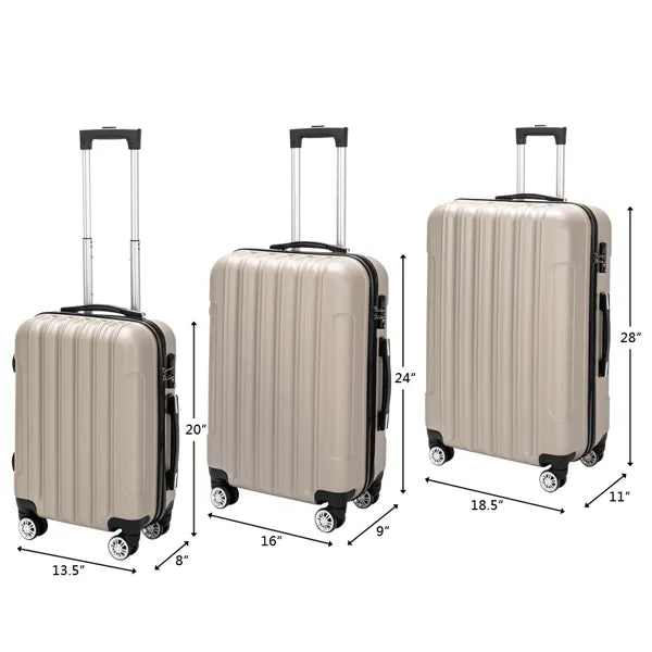 ESSENTIALS 3-Piece Luggage Set - Champagne