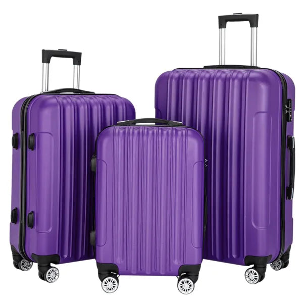 ESSENTIALS 3-Piece Luggage Set - Purple
