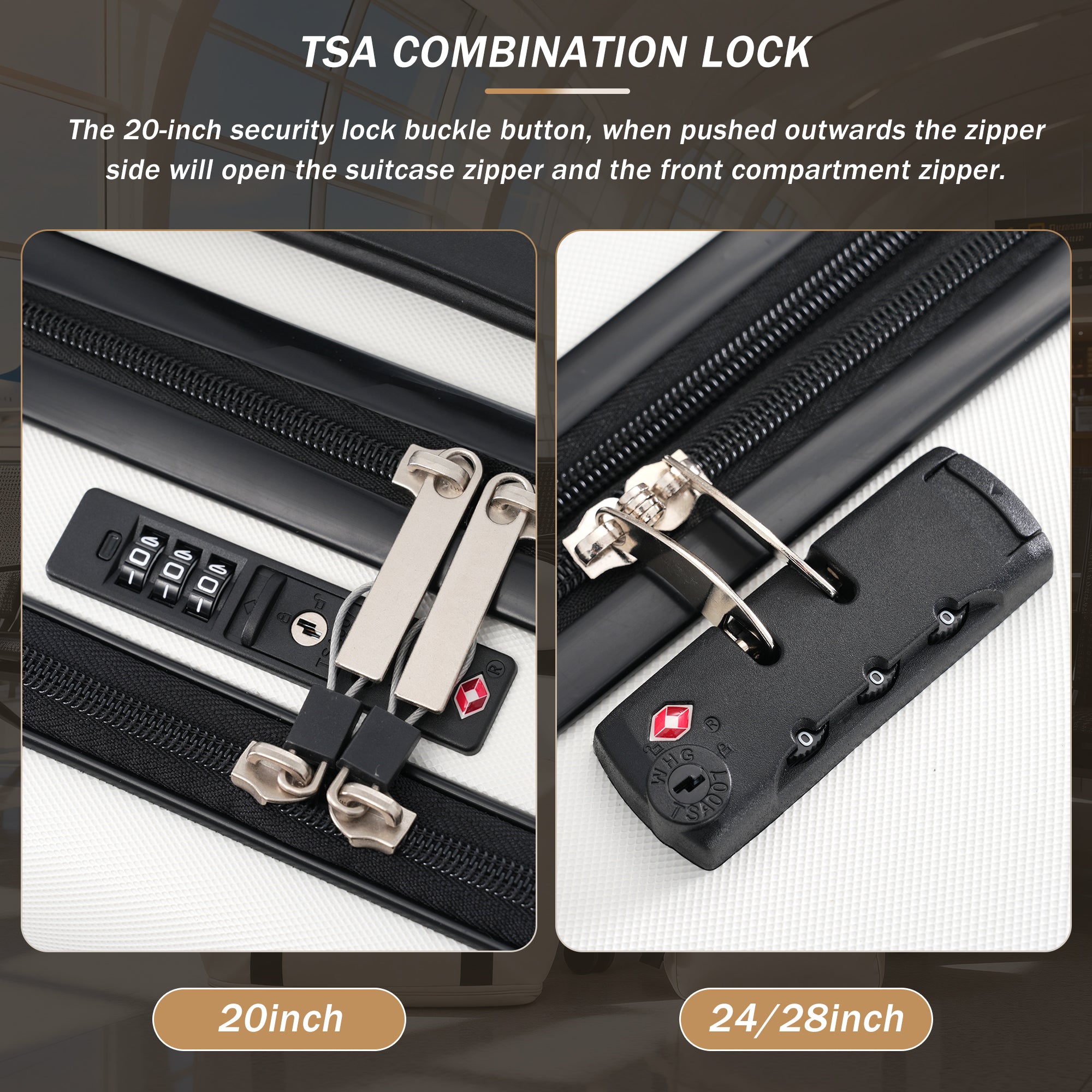 DOTS 5-Piece Luggage Set - White