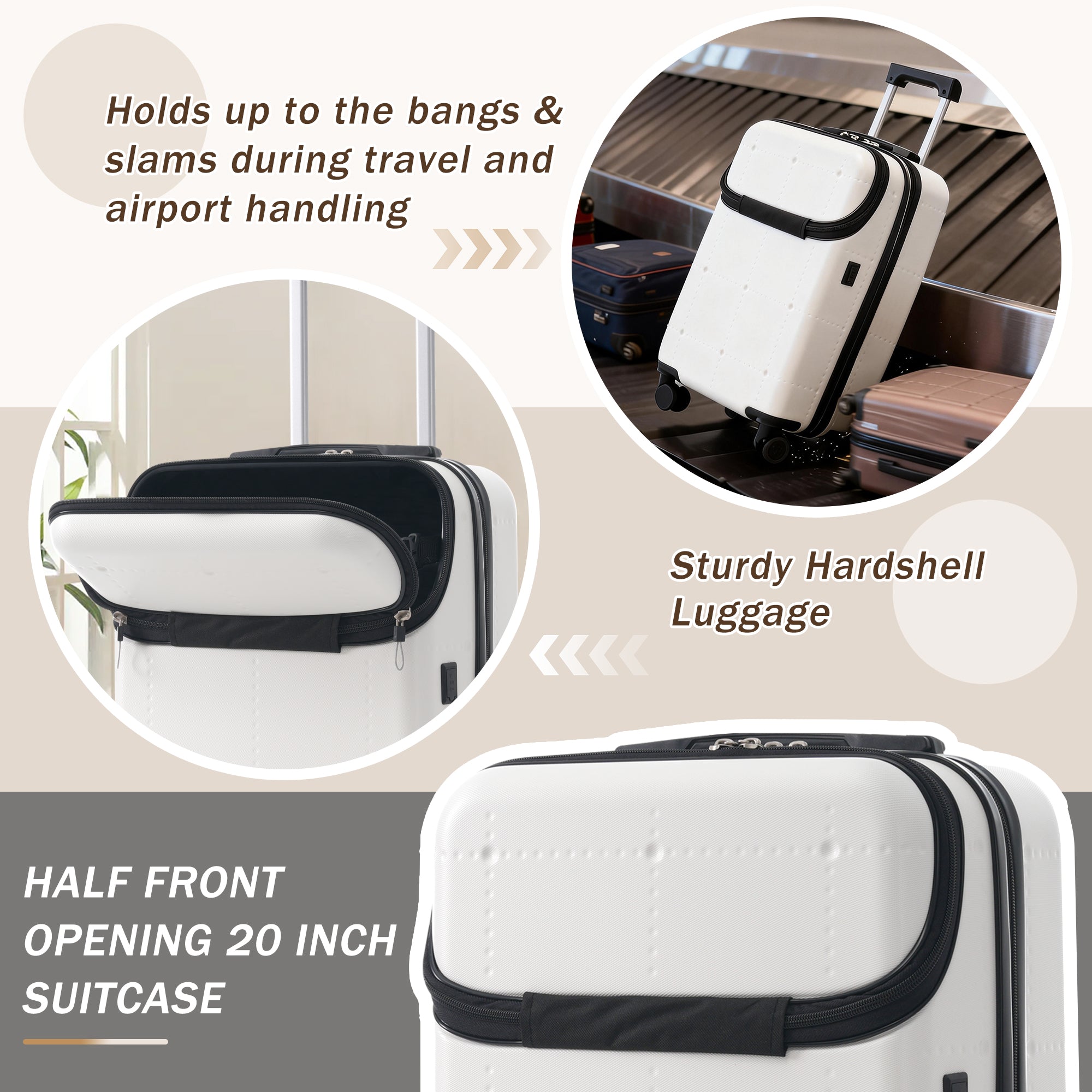 DOTS 5-Piece Luggage Set - White