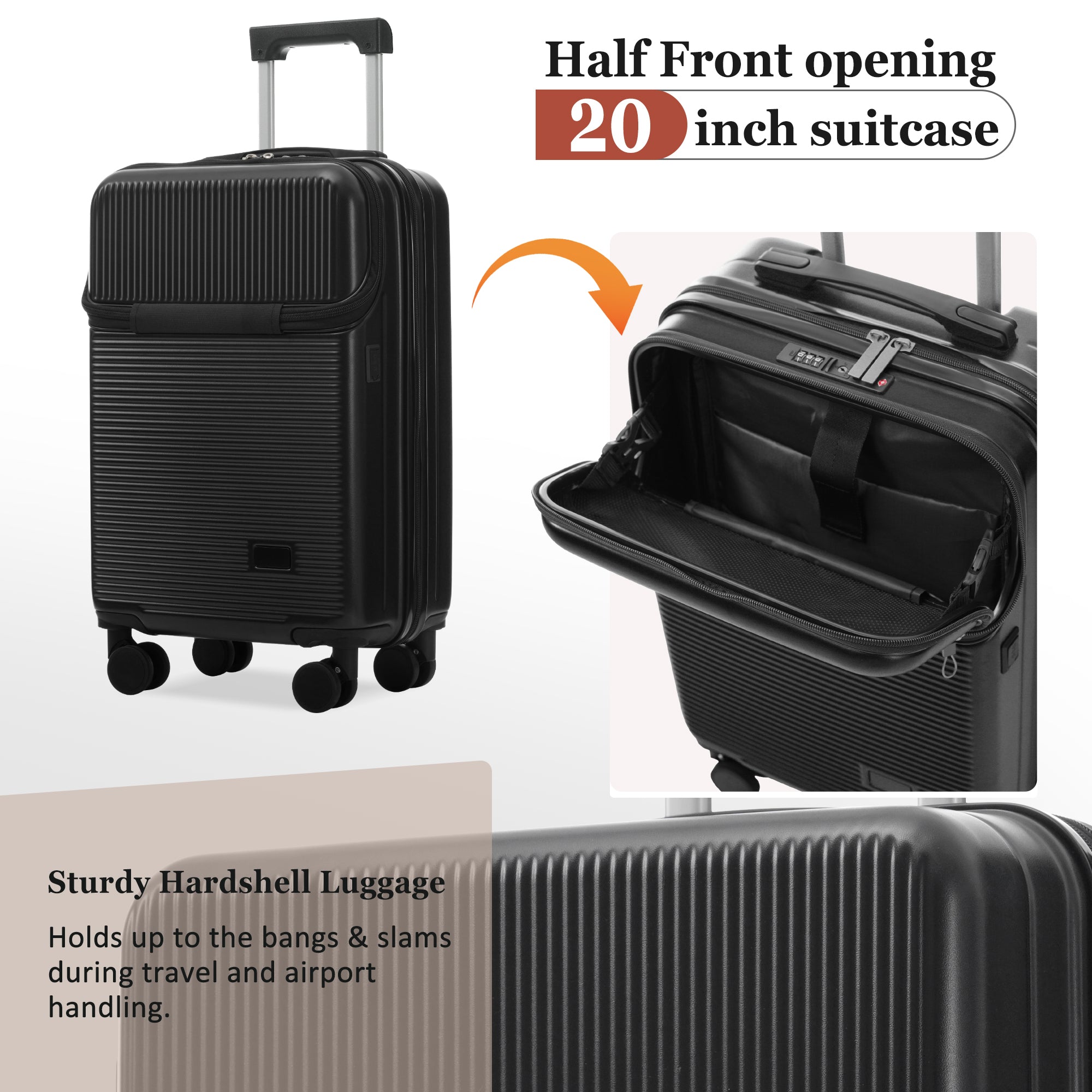 CROSS 5-Piece Luggage Set - Black