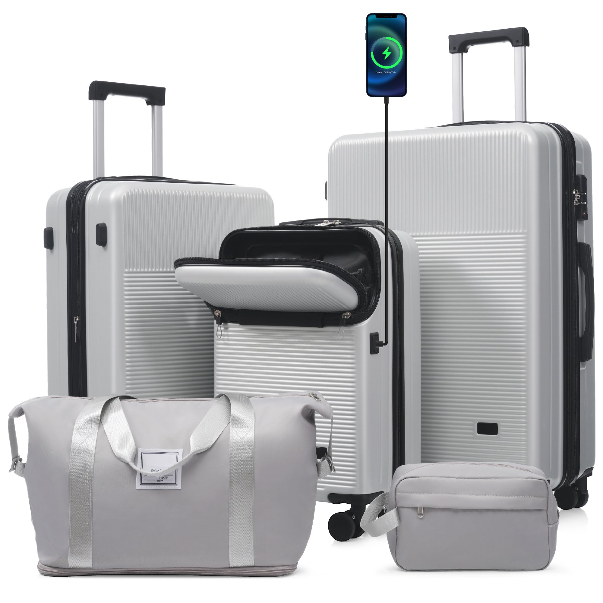 CROSS 5-Piece Luggage Set - Silver