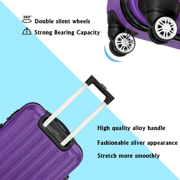 ESSENTIALS 3-Piece Luggage Set - Purple