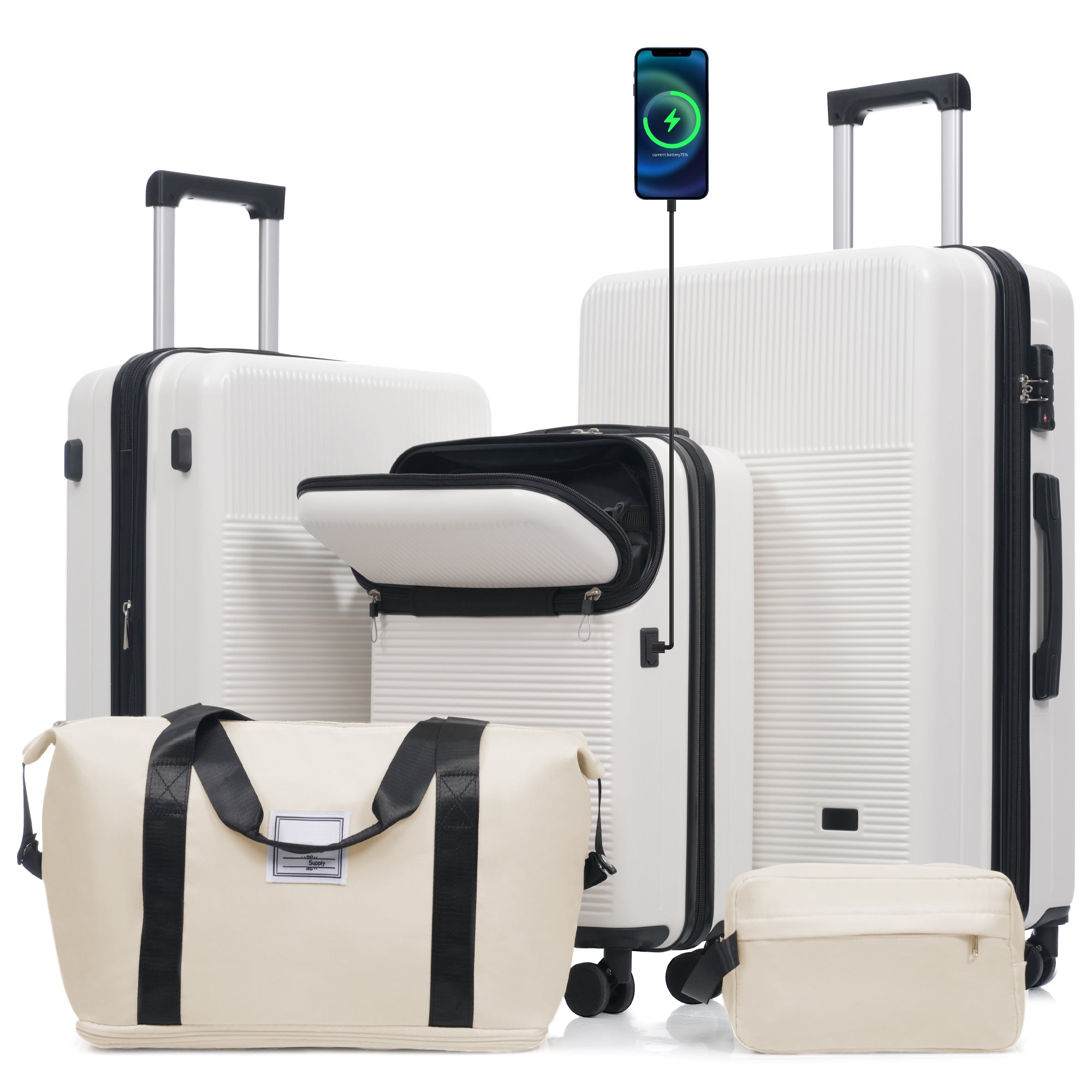CROSS 5-Piece Luggage Set - White