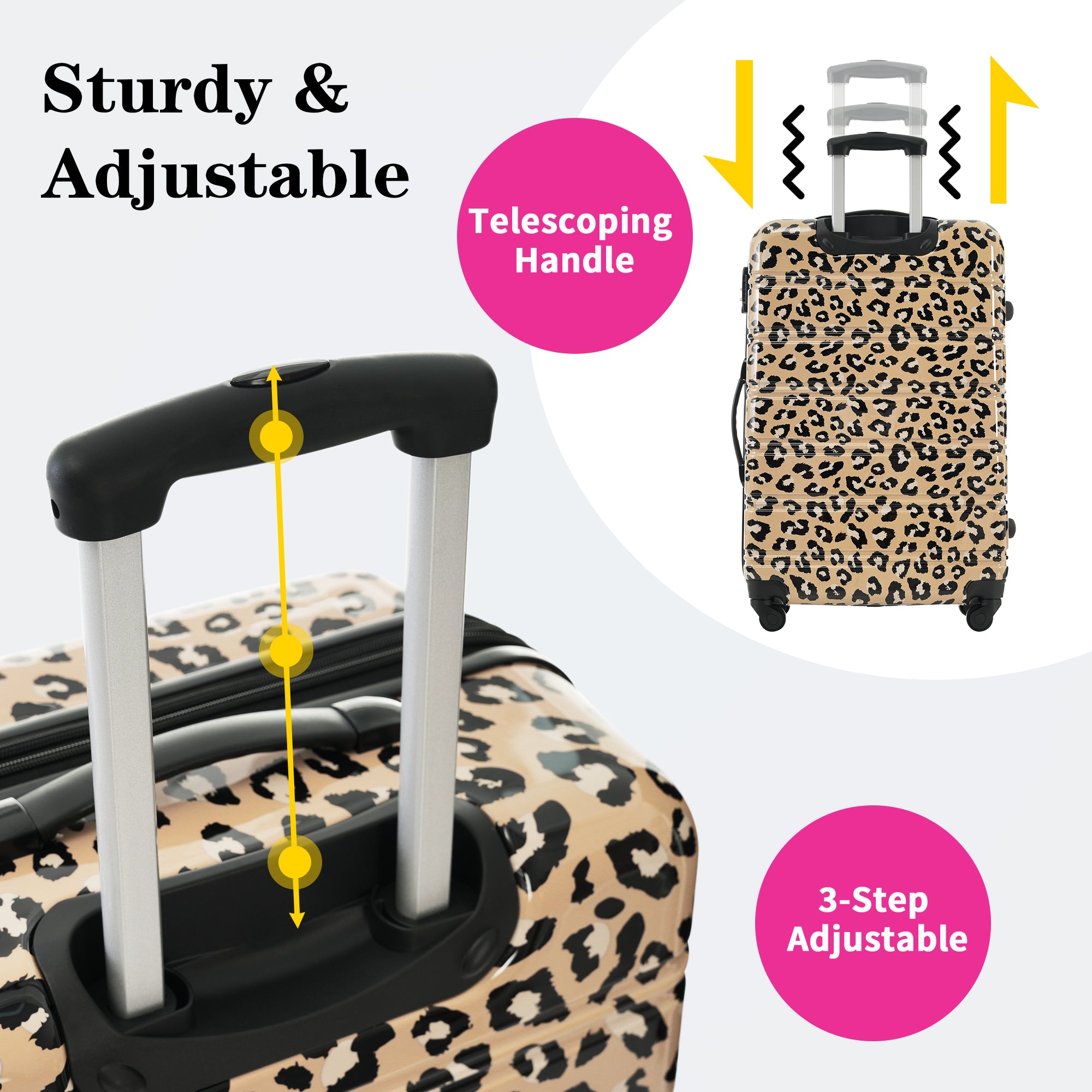 BLING 3-Piece Luggage Set - Leopard
