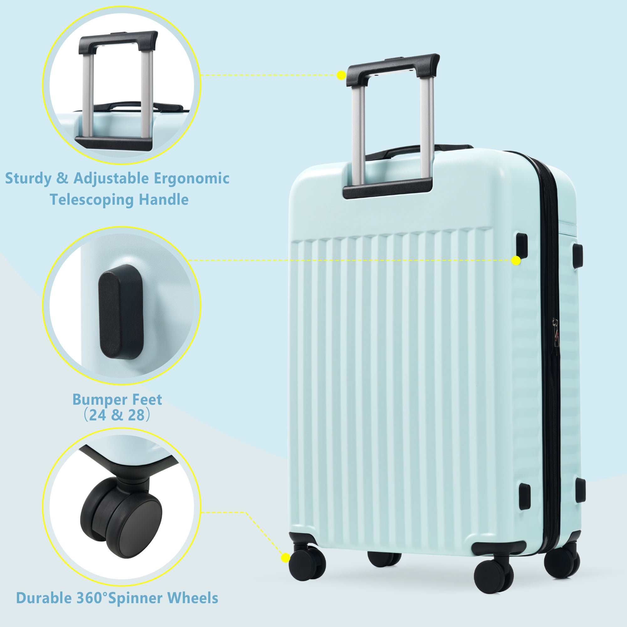 ERA 5-Piece Luggage Set - Light Blue