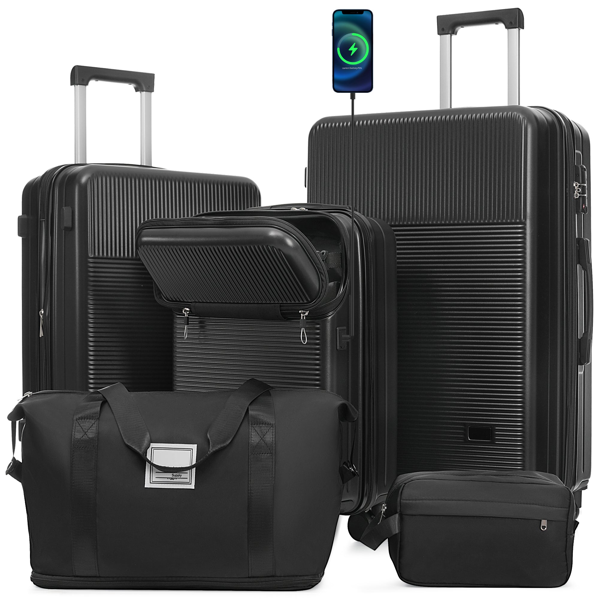 CROSS 5-Piece Luggage Set - Black