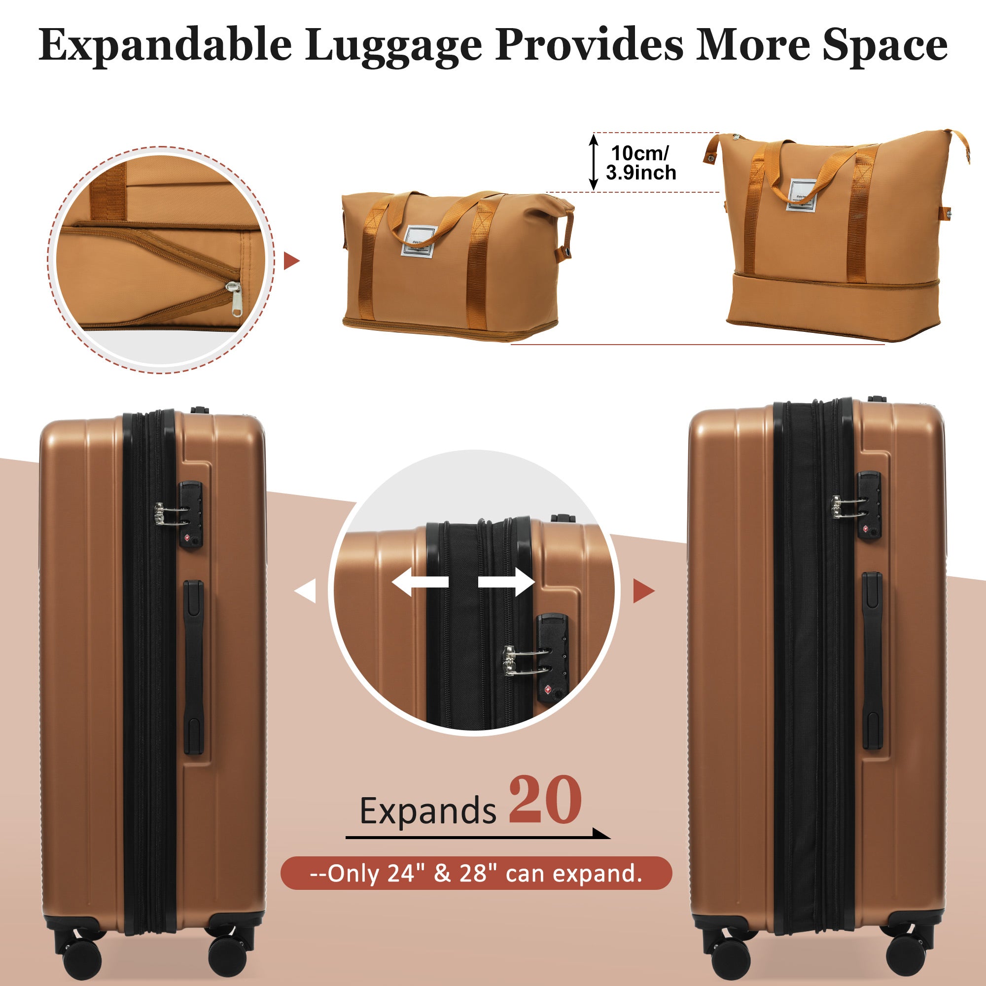CROSS 5-Piece Luggage Set - Brown