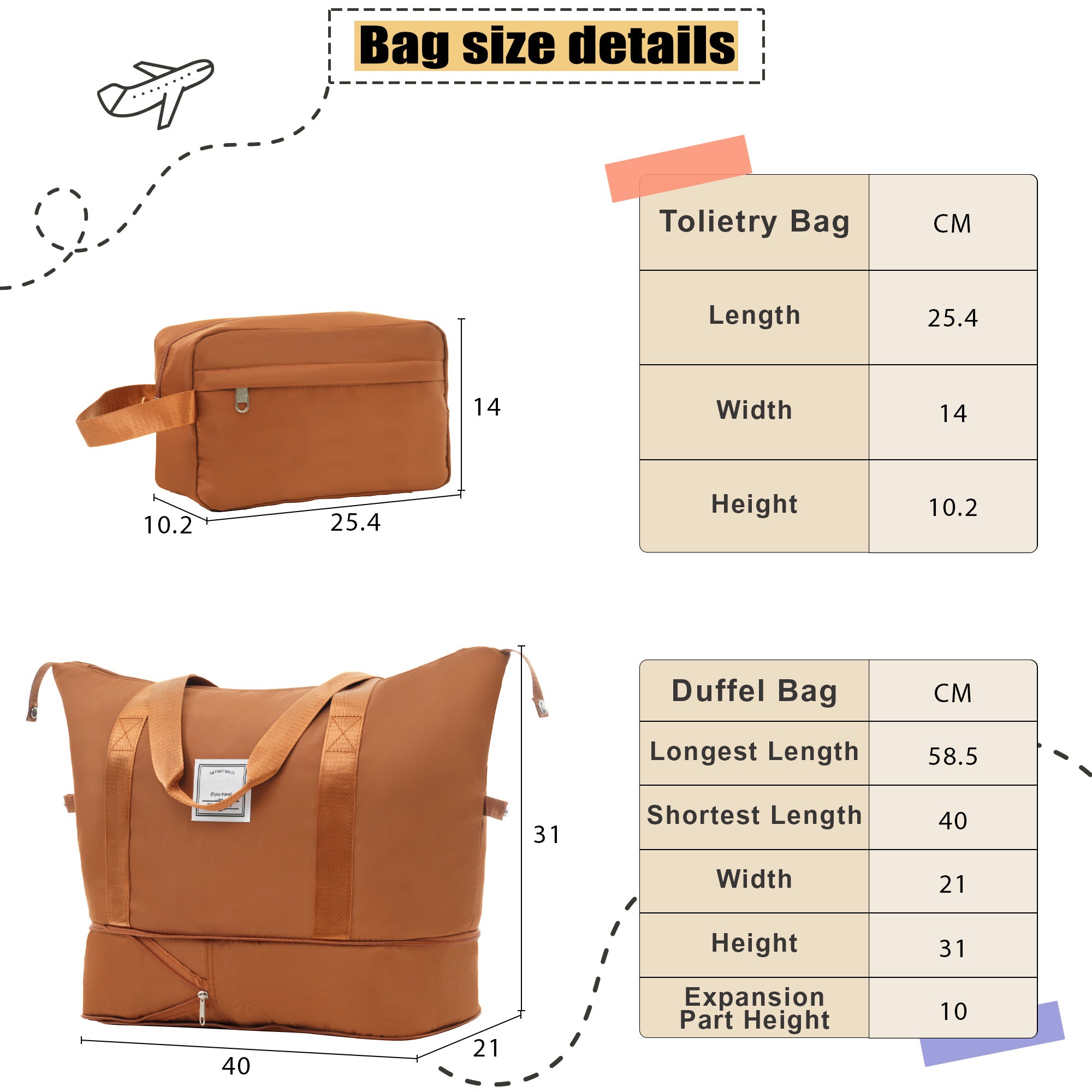 CLASSIC 5-Piece Luggage Set - Orange