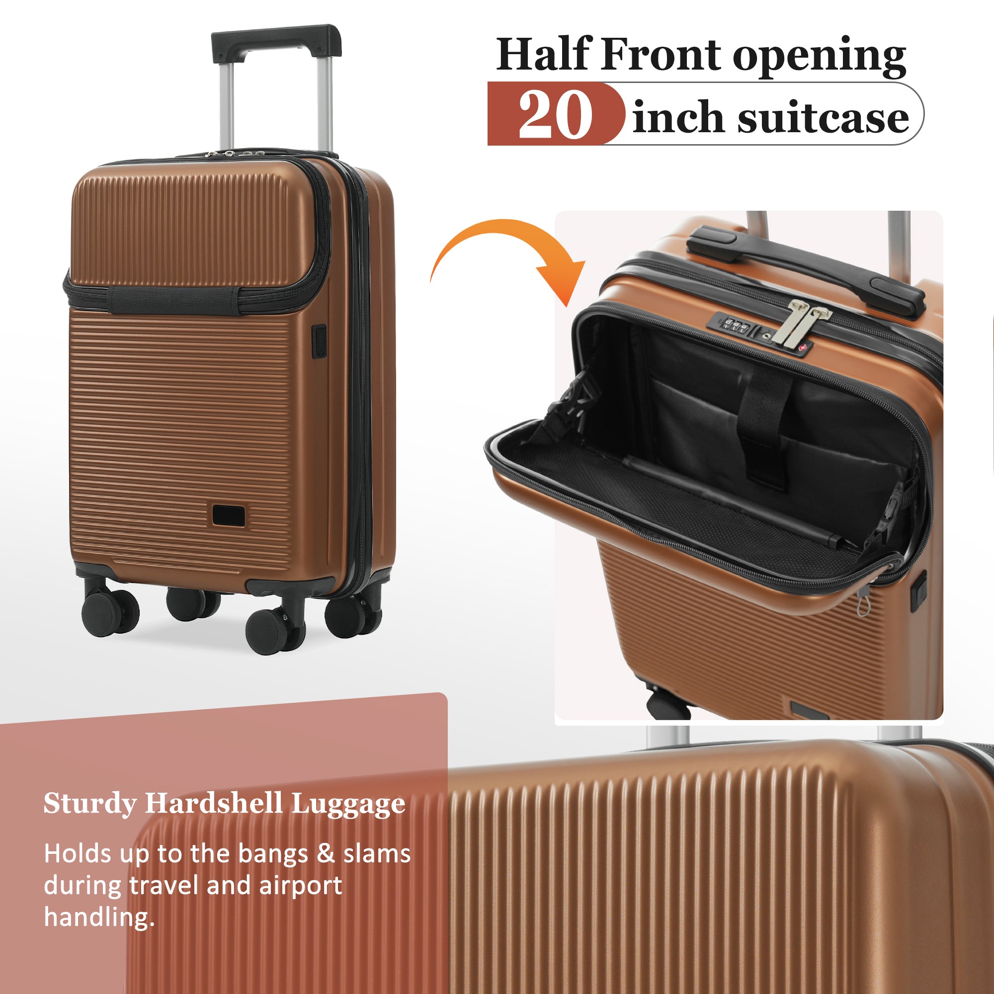 CROSS 5-Piece Luggage Set - Brown