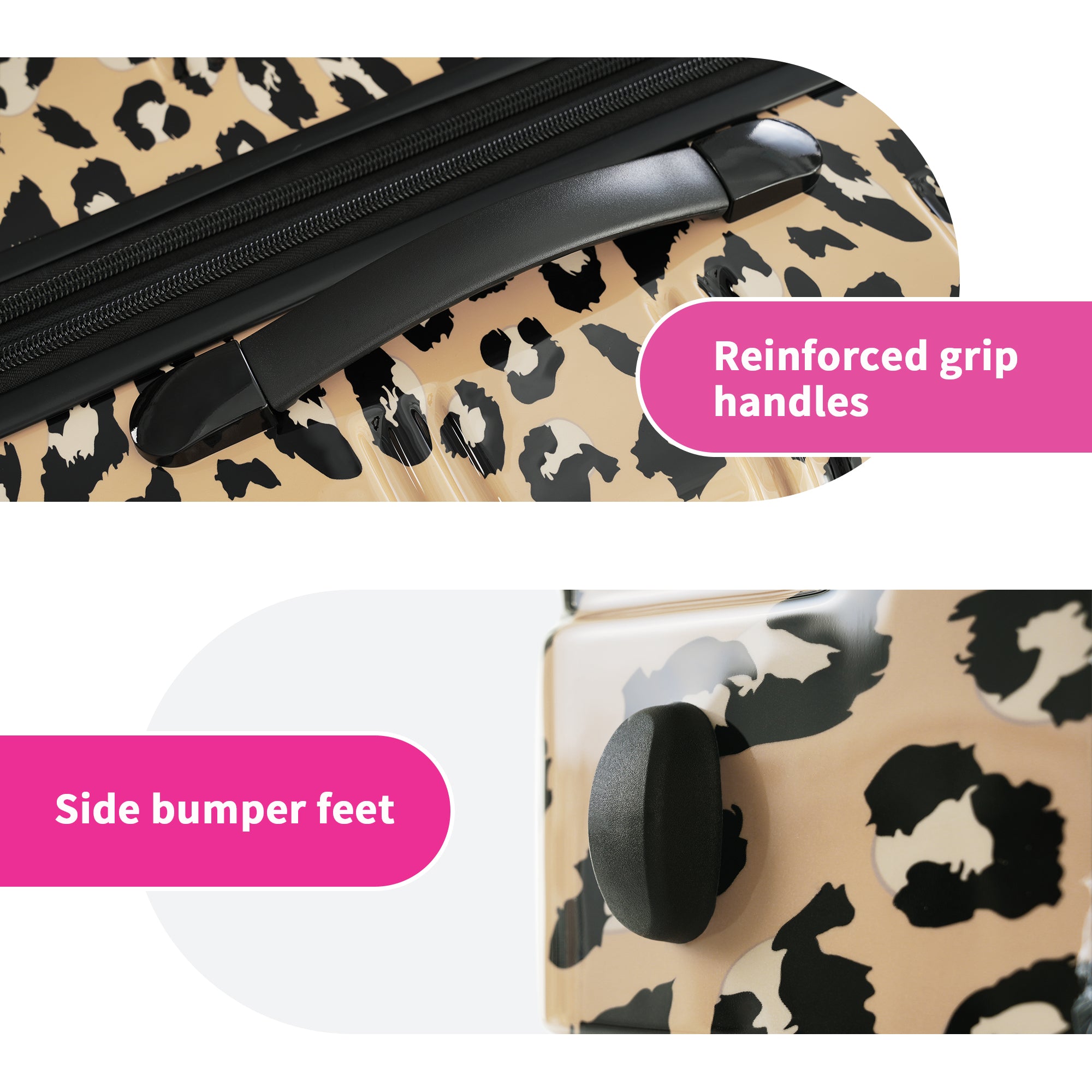 BLING 3-Piece Luggage Set - Leopard