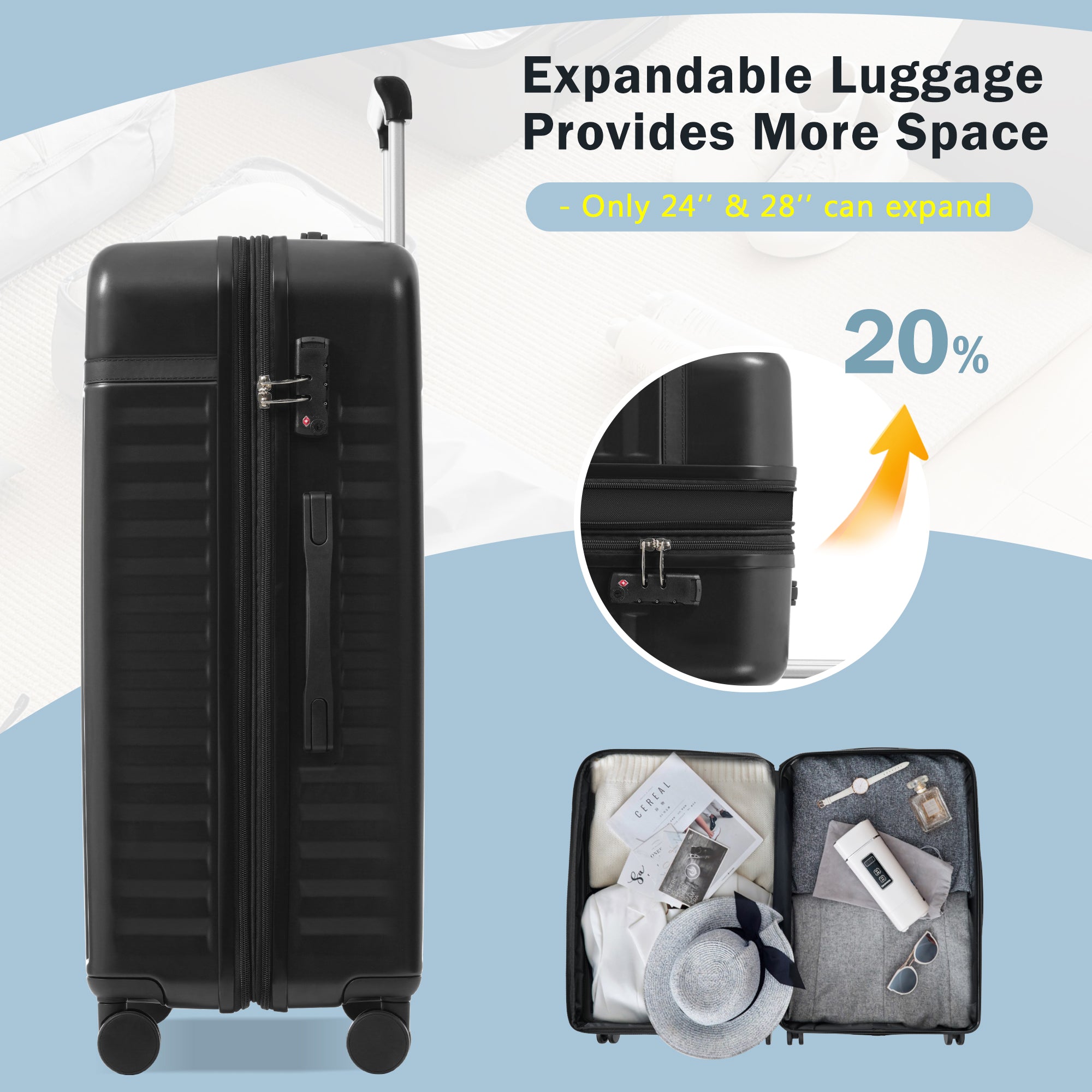 ERA 5-Piece Luggage Set - Black