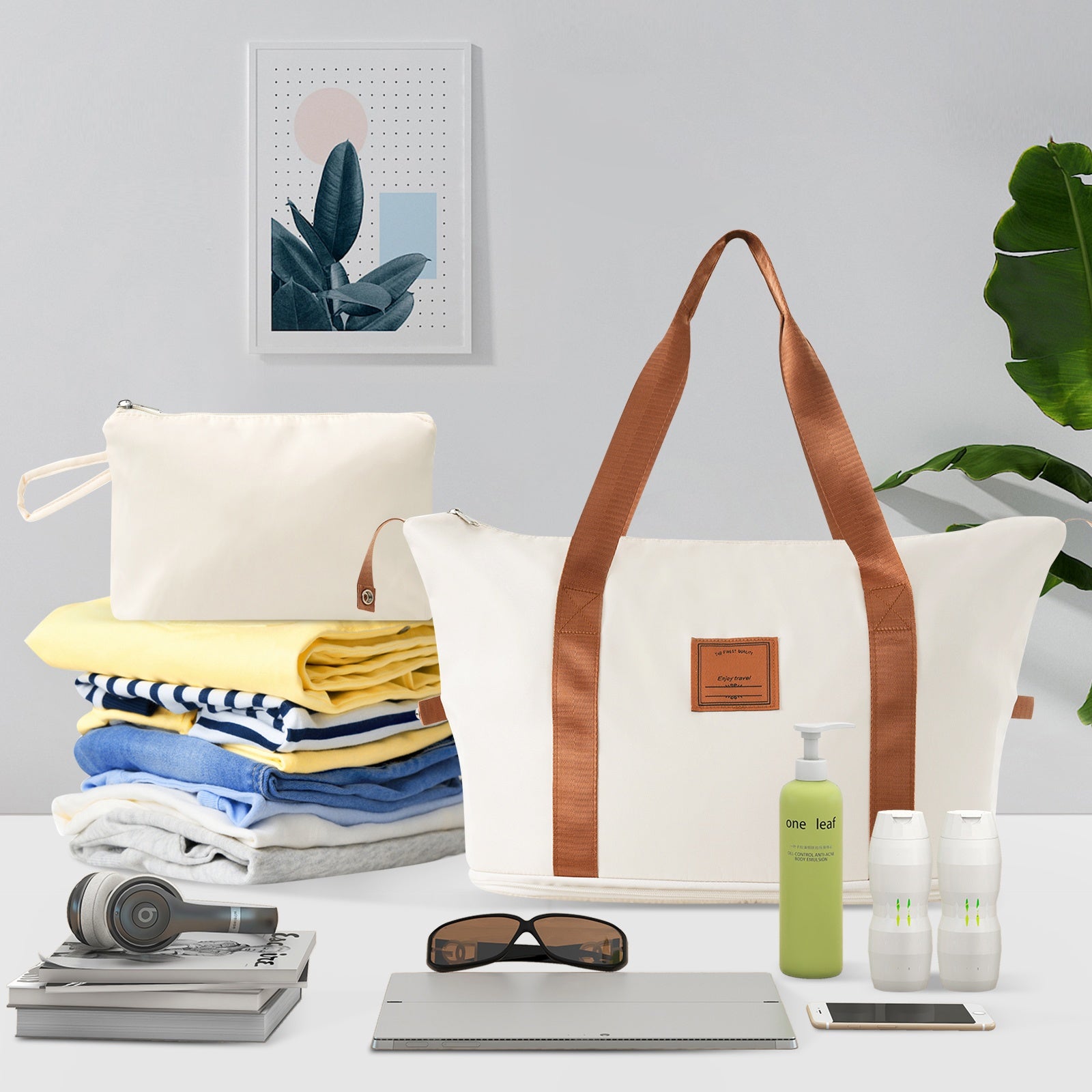 DELUXE 6-Piece Luggage Set - Cream