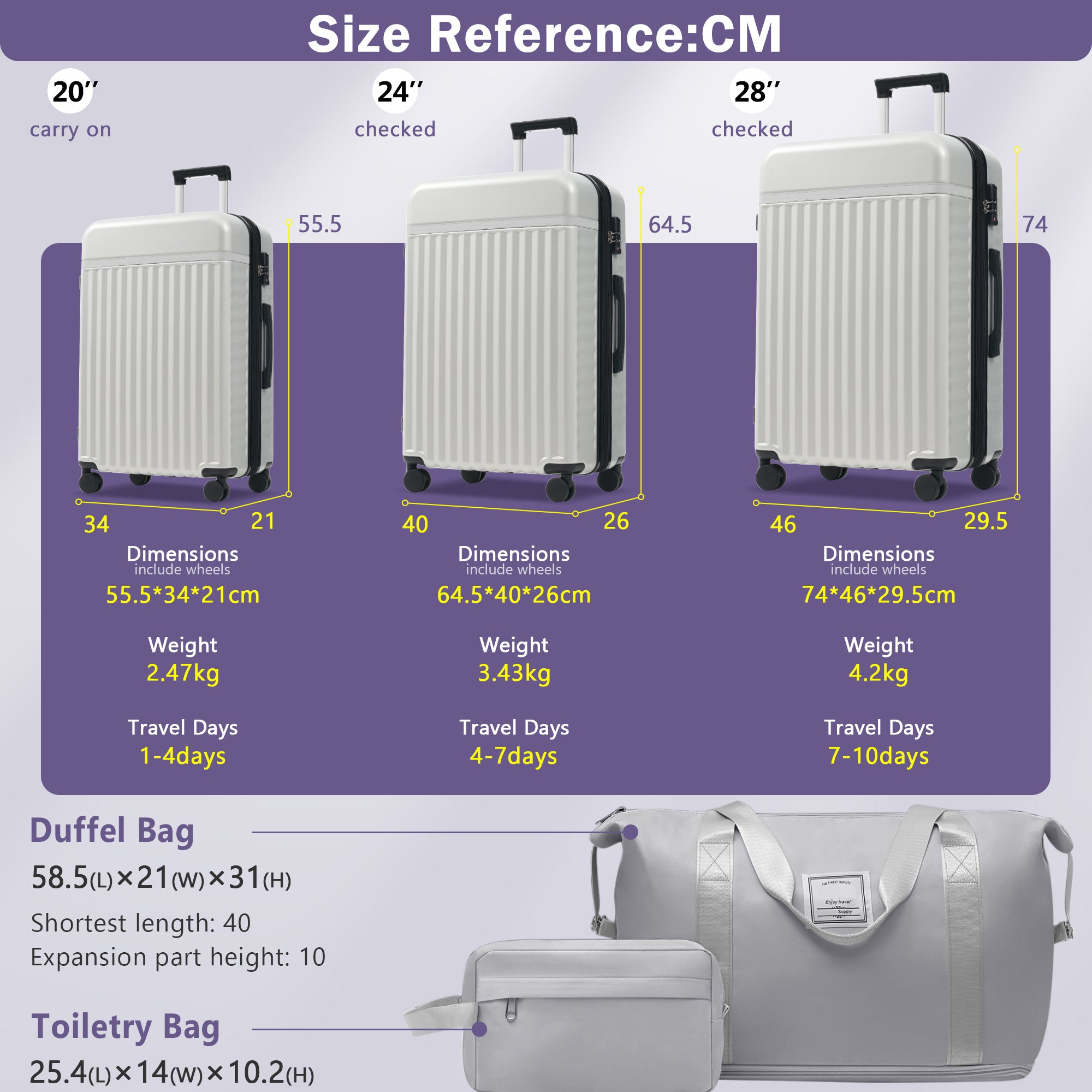 ERA 5-Piece Luggage Set - Grey