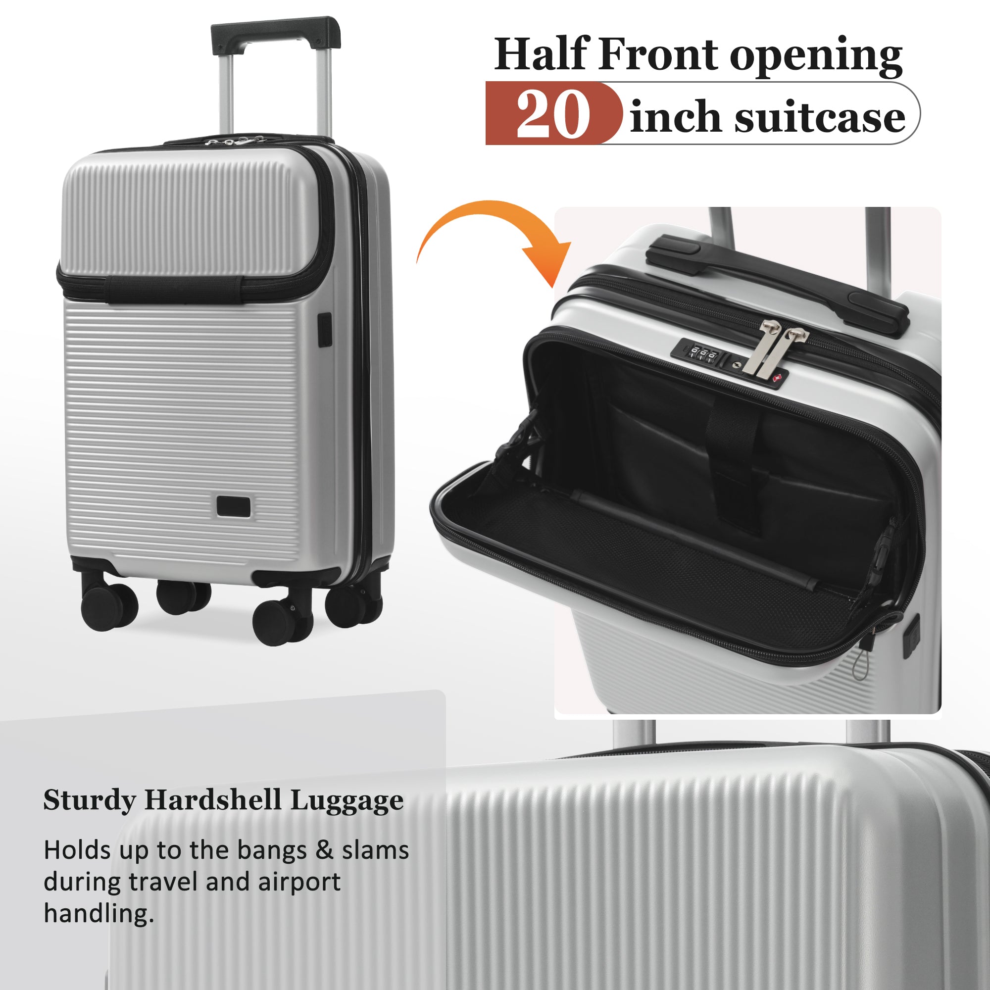 CROSS 5-Piece Luggage Set - Silver