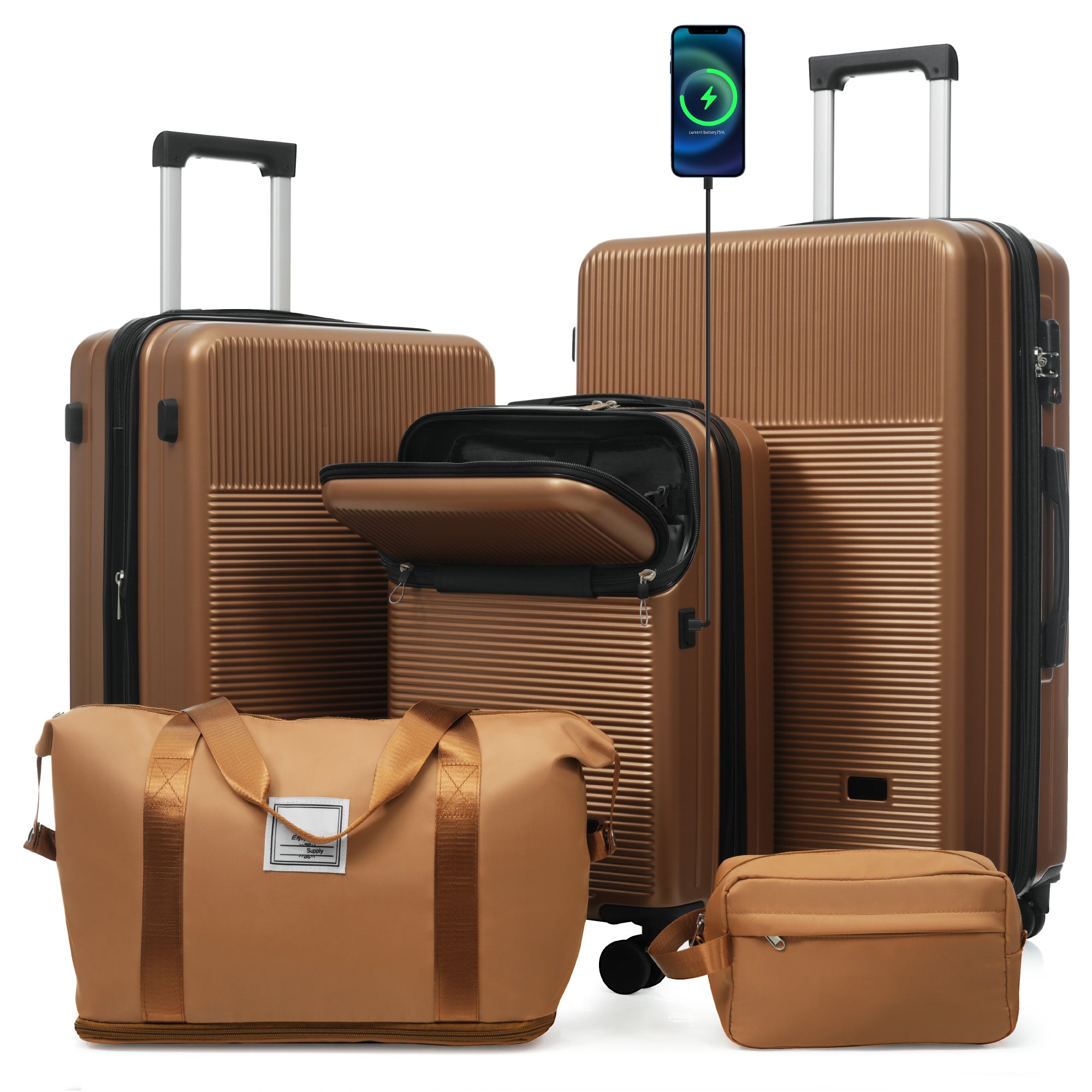 CROSS 5-Piece Luggage Set - Brown