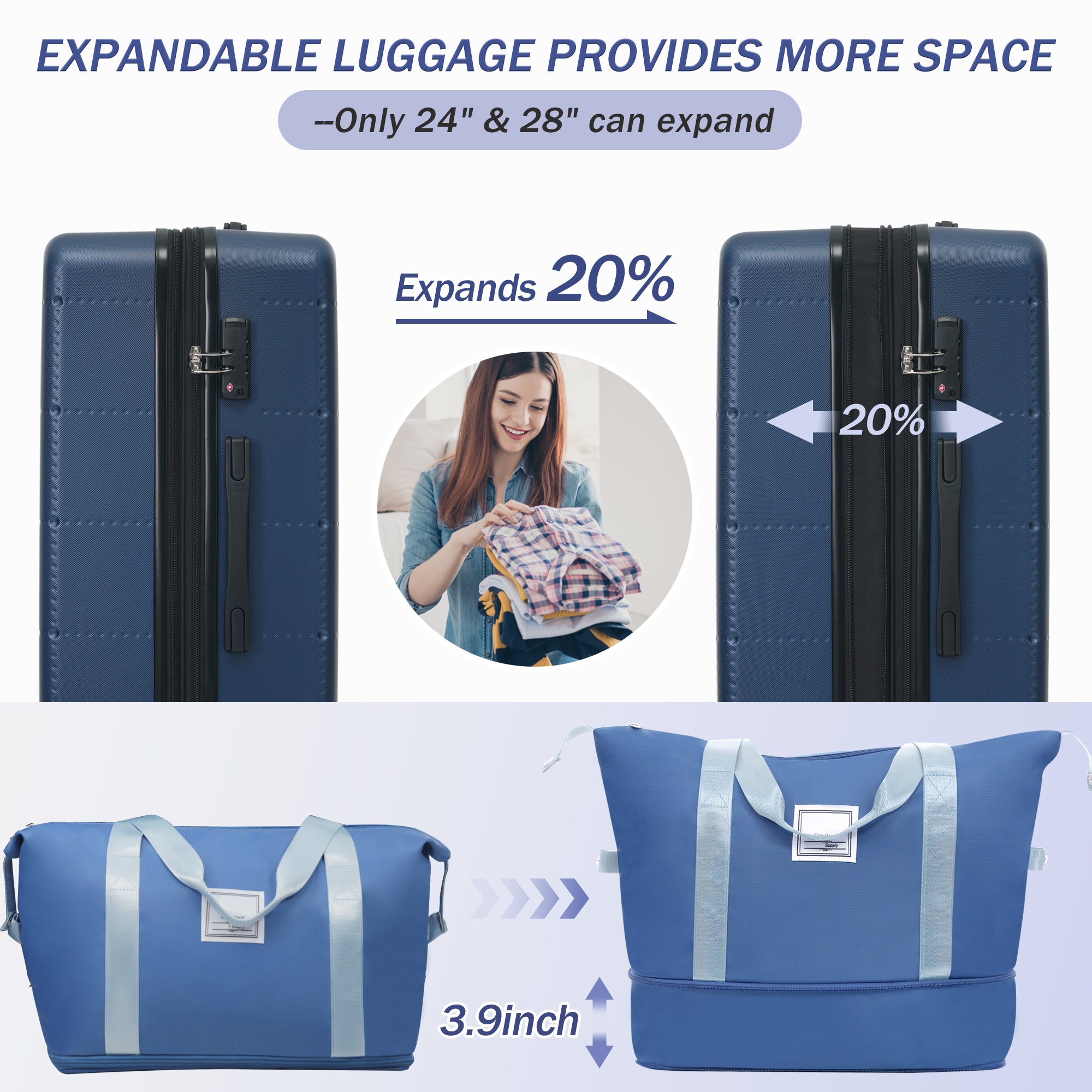 DOTS 5-Piece Luggage Set - Blue
