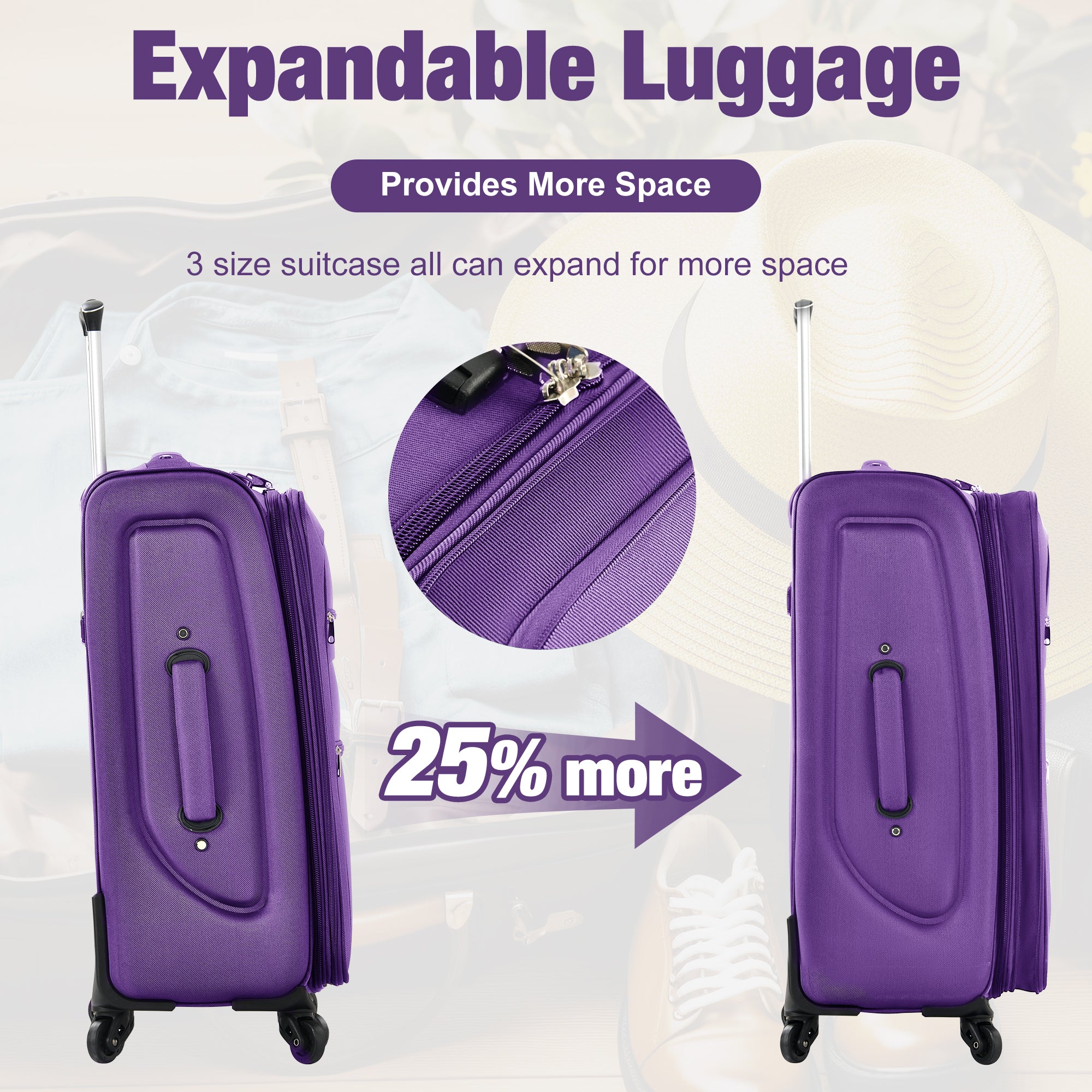 CLASSIC 5-Piece Luggage Set - Purple
