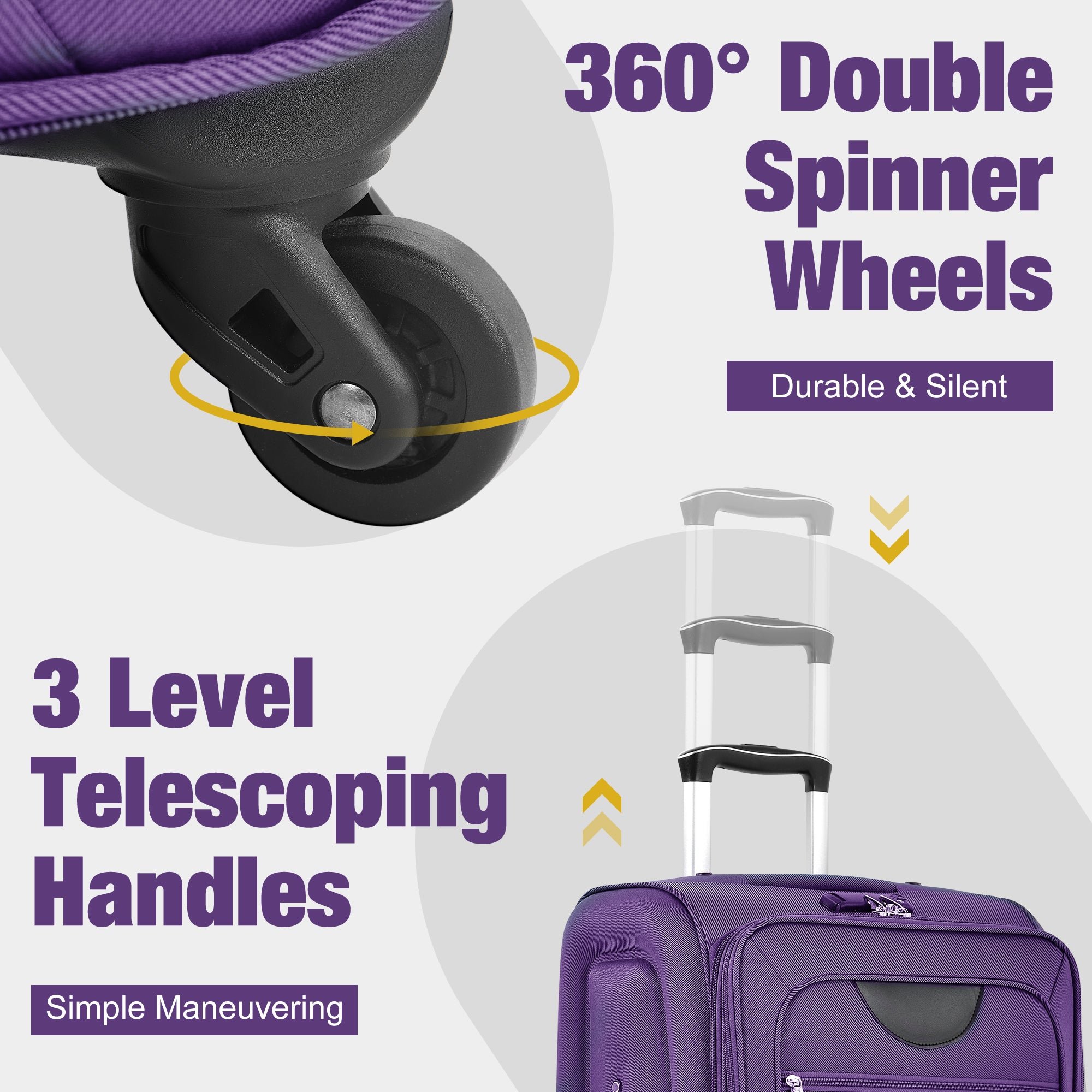 CLASSIC 5-Piece Luggage Set - Purple