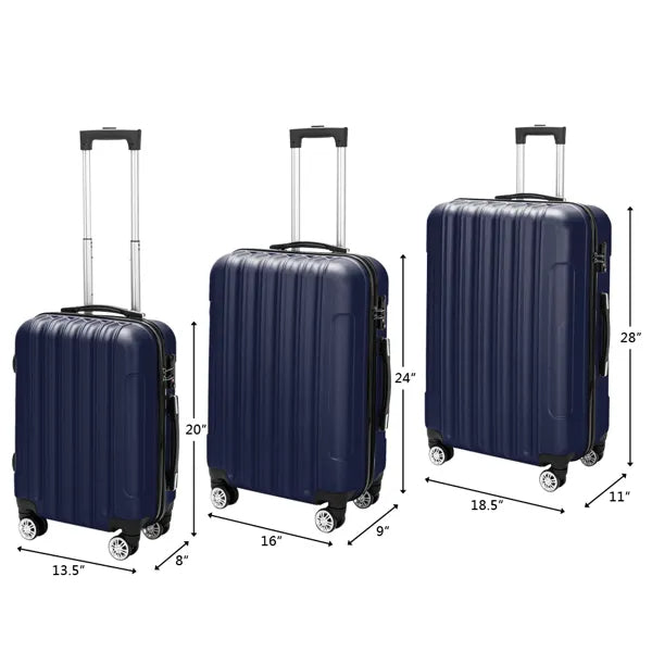 ESSENTIALS 3-Piece Luggage Set - Blue