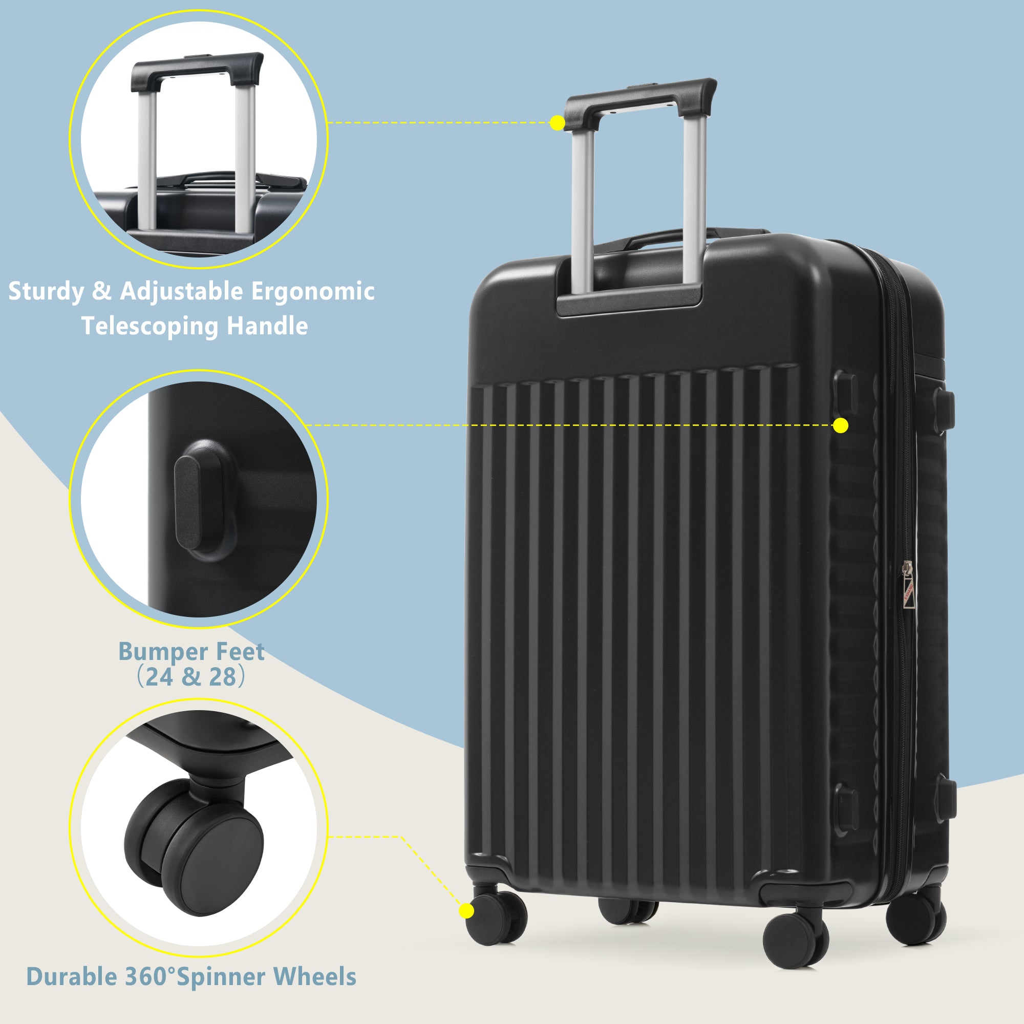 ERA 5-Piece Luggage Set - Black