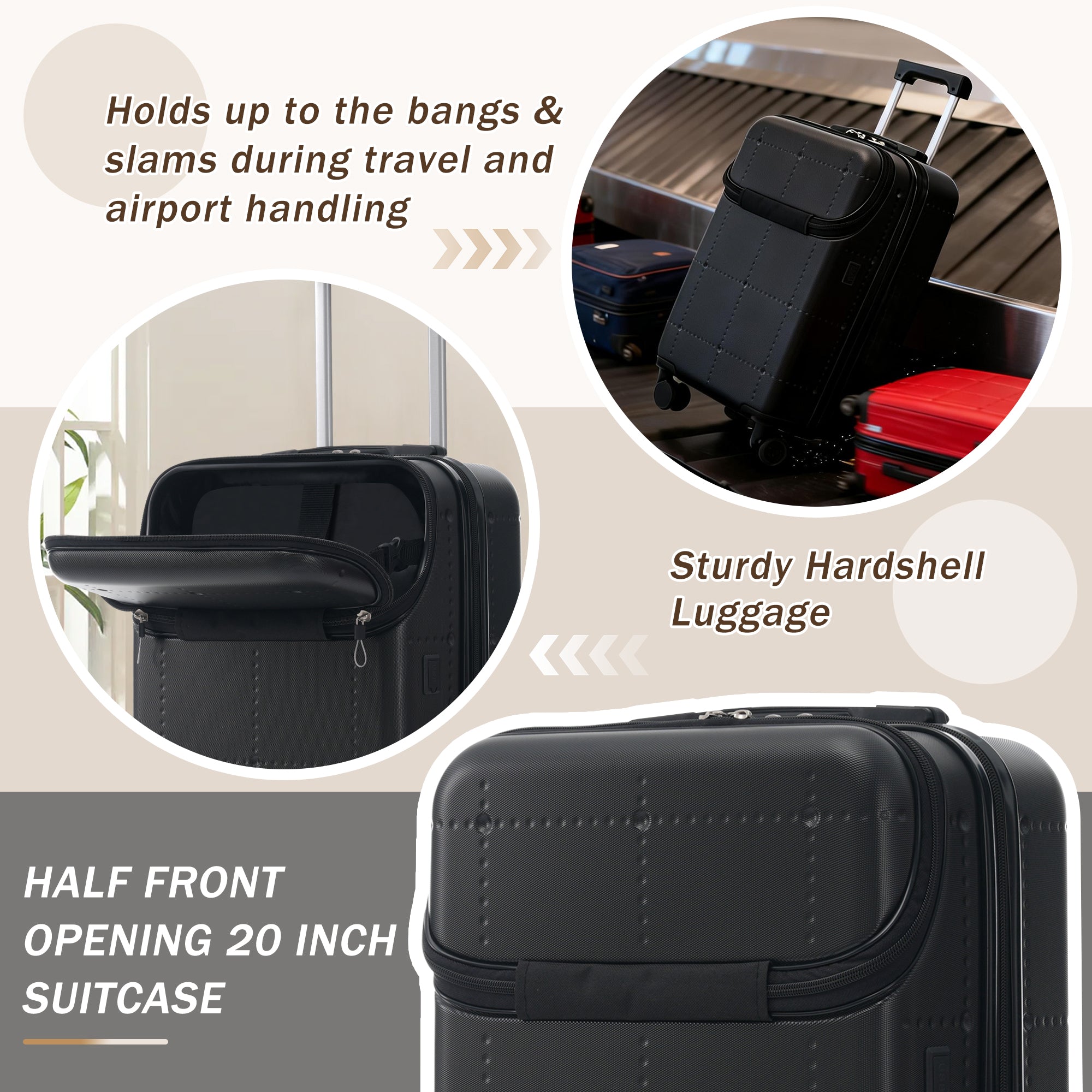 DOTS 5-Piece Luggage Set - Black